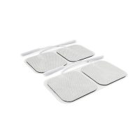 4 SQUARE, PRE-GEL ELECTRODES WITH PIG TAILS (WHITE)